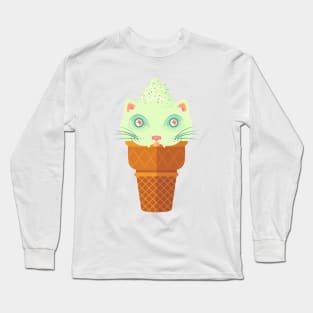 Strawberry-Mint Cat Long Sleeve T-Shirt